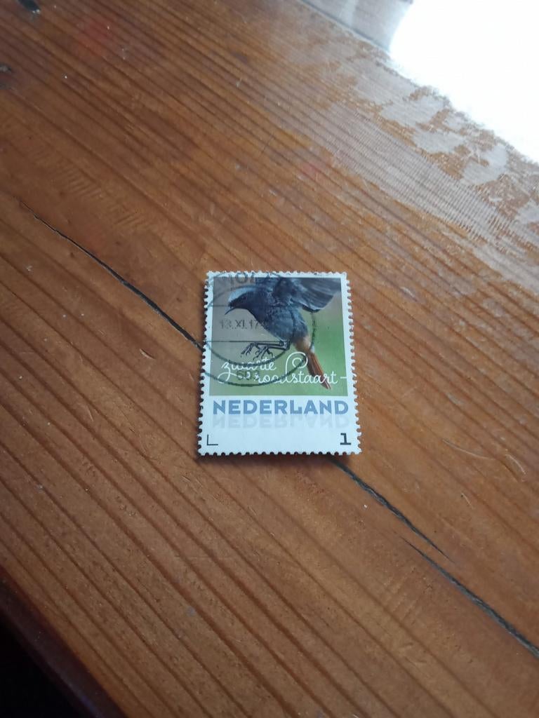 Zwarte Roodstaart postzegel Nederland, Ophalen of Verzenden