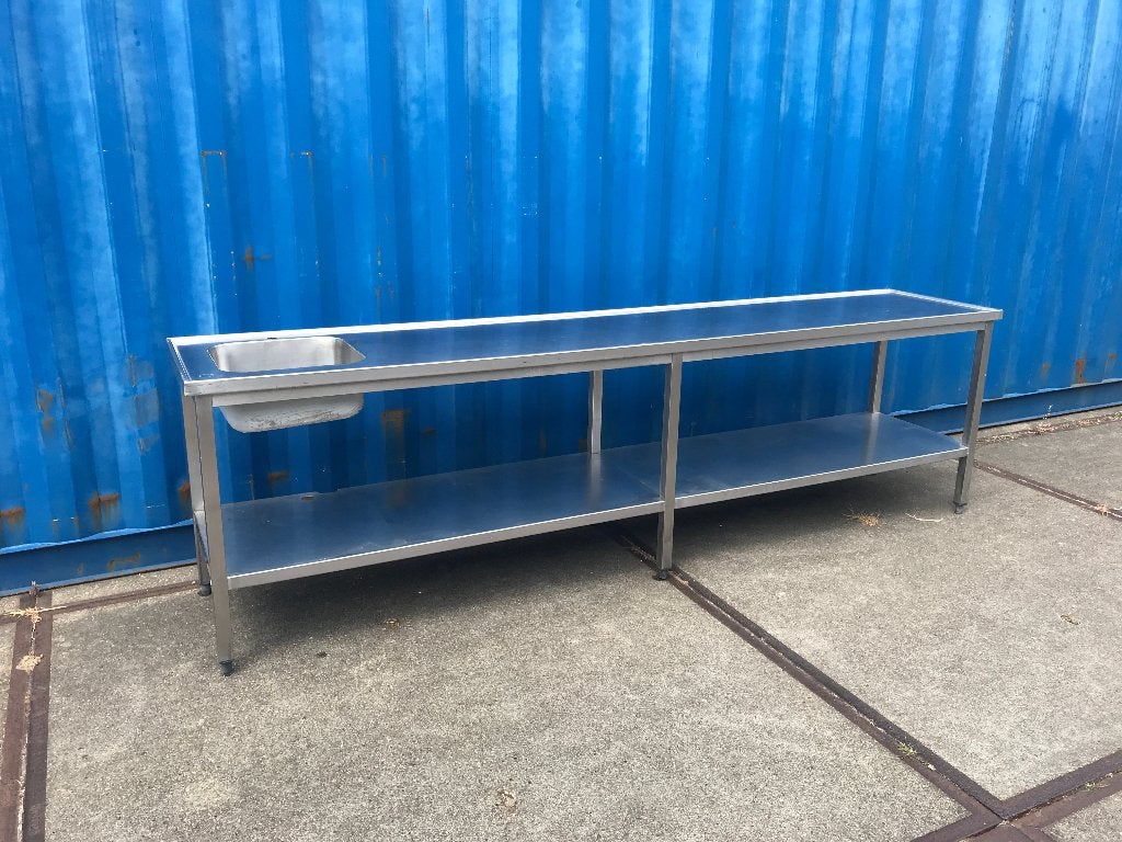 RVS spoelbak /werktafel voor oa. in de Buitenkeuken 3m lang, Ophalen, Gas