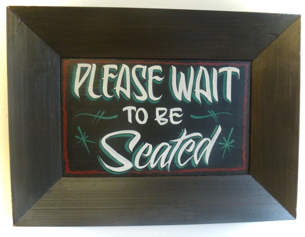 Handgeschilderd tekstbord / schilderij / Please / Horeca, Huis en Inrichting, Woonaccessoires | Tekstborden en Spreuken, Tekstbord