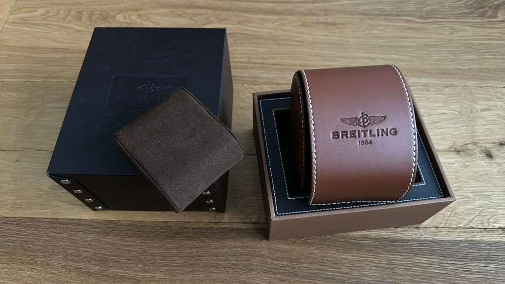 BREITLING doos bakkeliet omdoos box pouch 3X, Ophalen of Verzenden, Zo goed als nieuw