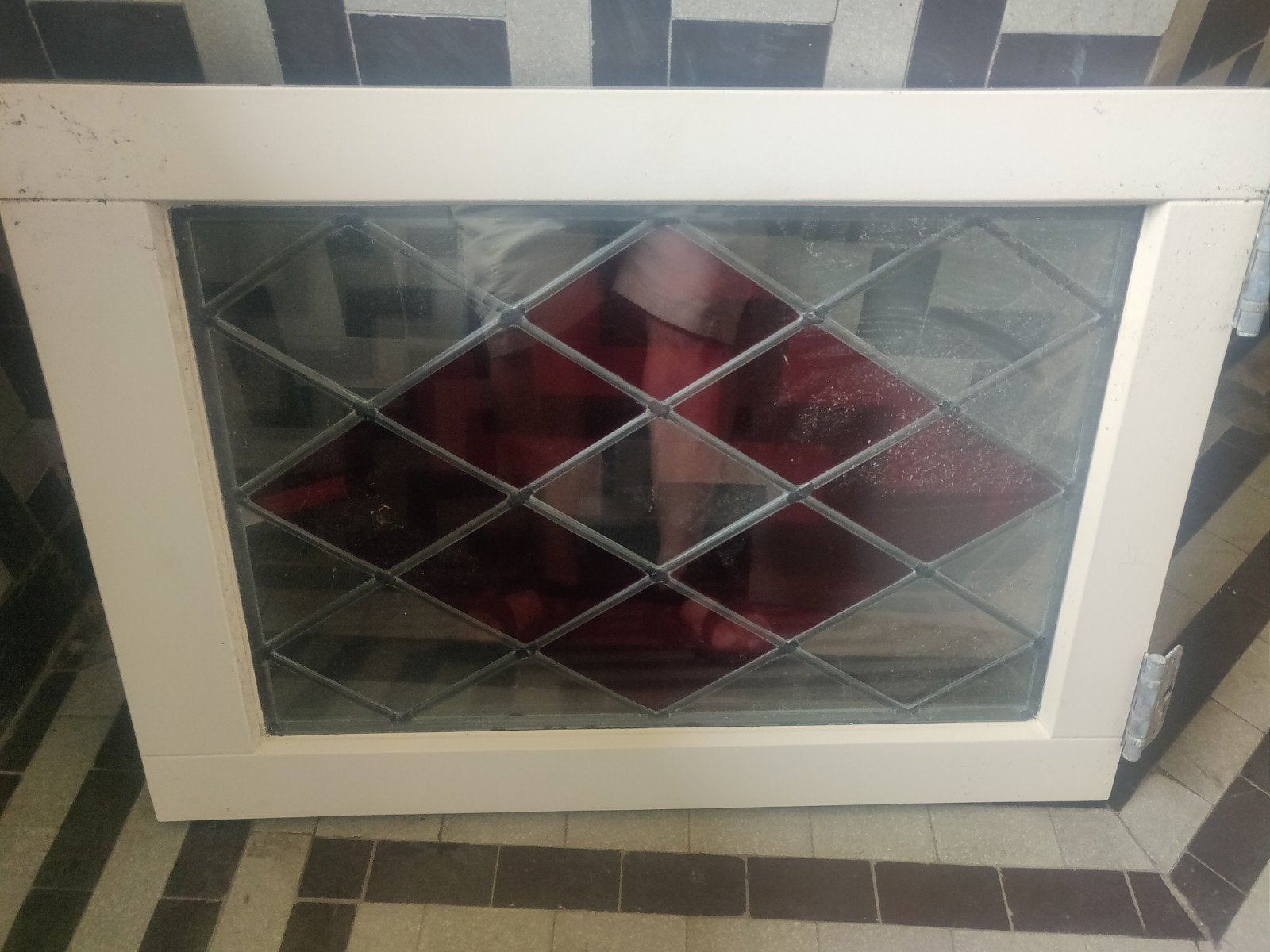 Glas in lood raam 80x55 dubbel glas, Raamkozijn, Zo goed als nieuw, Inclusief glas, 75 tot 150 cm