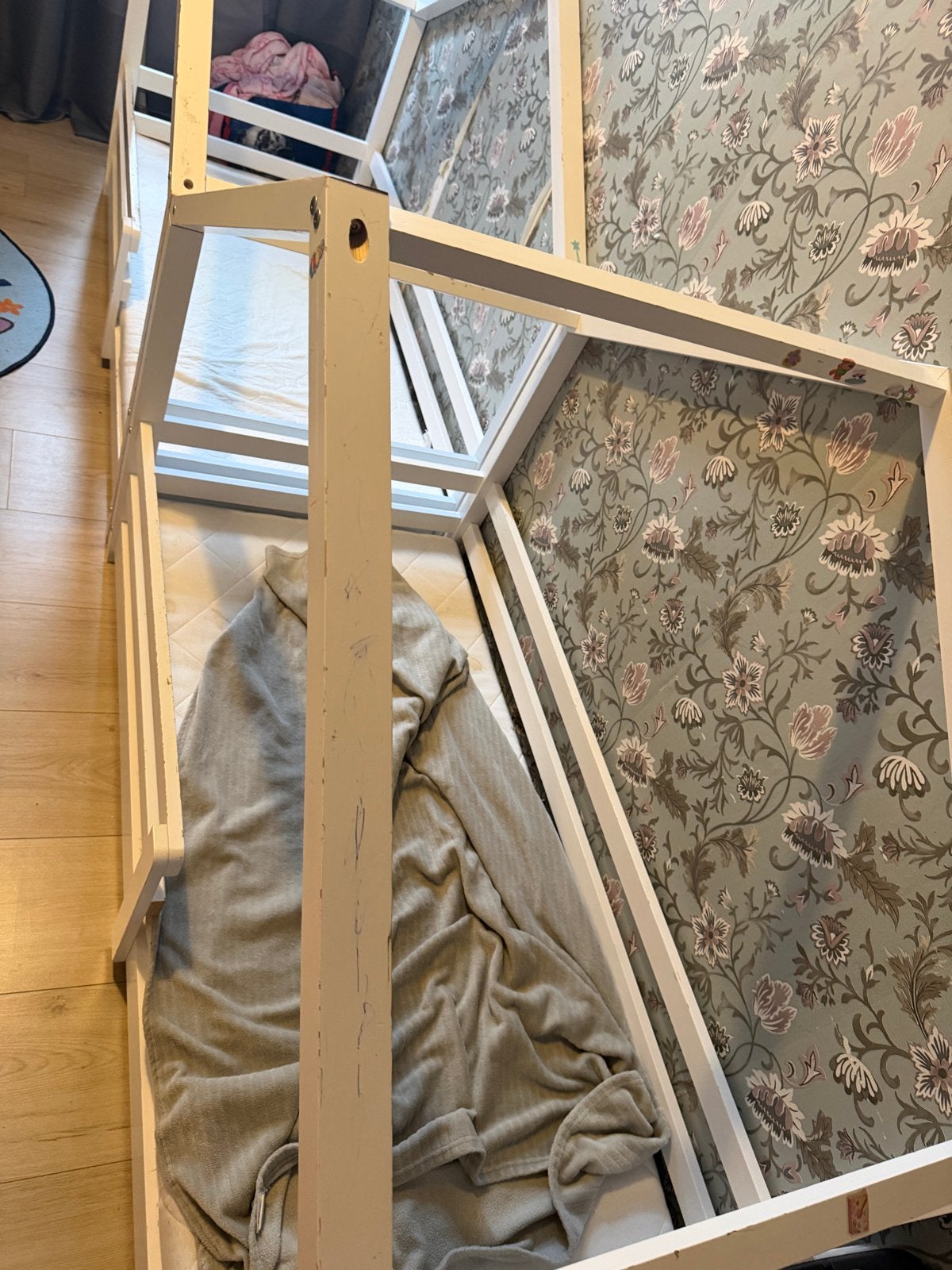 Kinderbed/huisbed - opknapper, Ophalen, Gebruikt, Eenpersoons, Wit