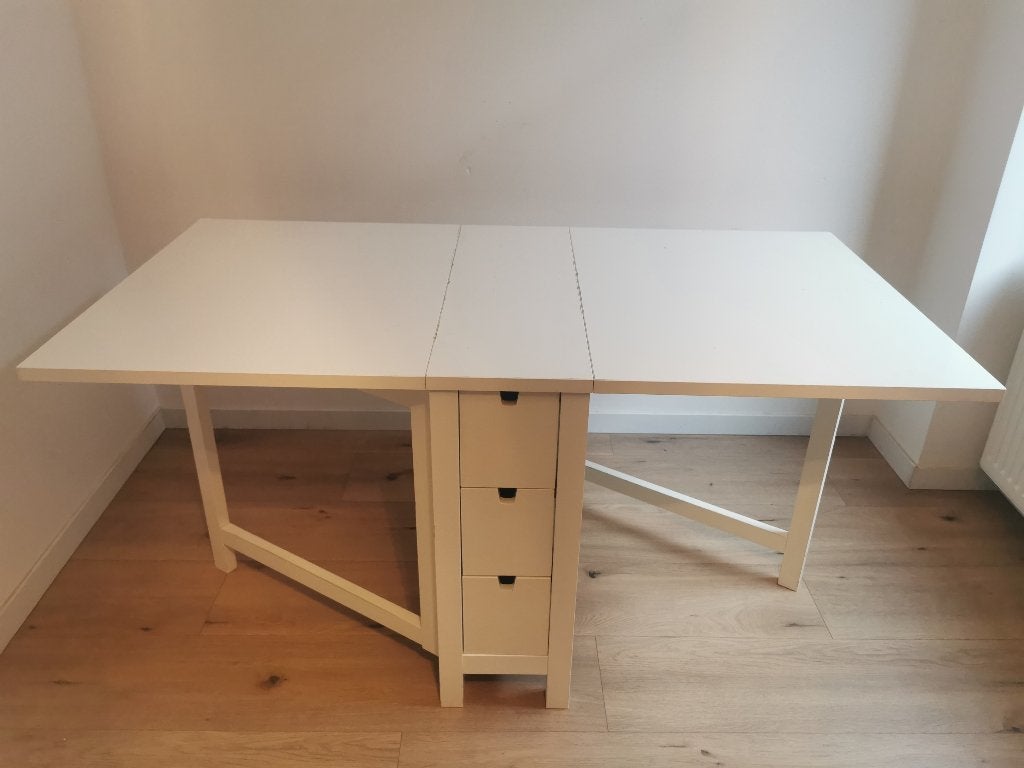 Klaptafel Ikea Norden wit, Ophalen, Gebruikt, 100 tot 150 cm, 50 tot 100 cm