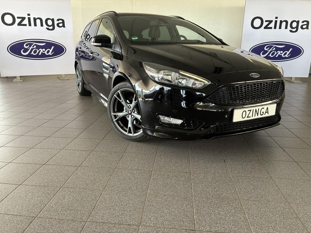 Ford FOCUS Wagon 125PK ST-Line 18-inch-navi-climatecontrole-, Gebruikt, Euro 6, Zwart, Origineel Nederlands