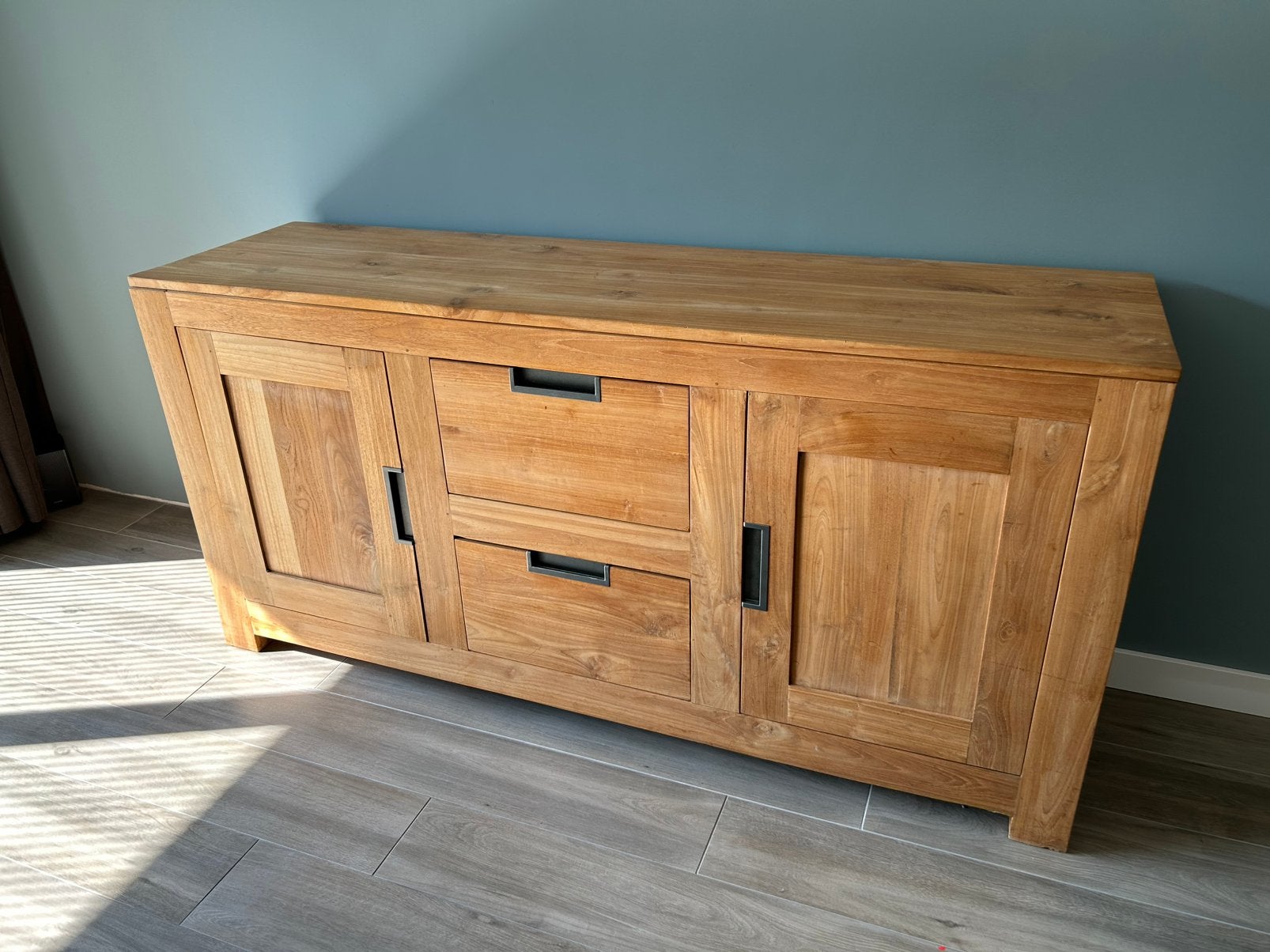 Teakhouten dressoir, Ophalen, Gebruikt, 150 tot 200 cm, Teakhout