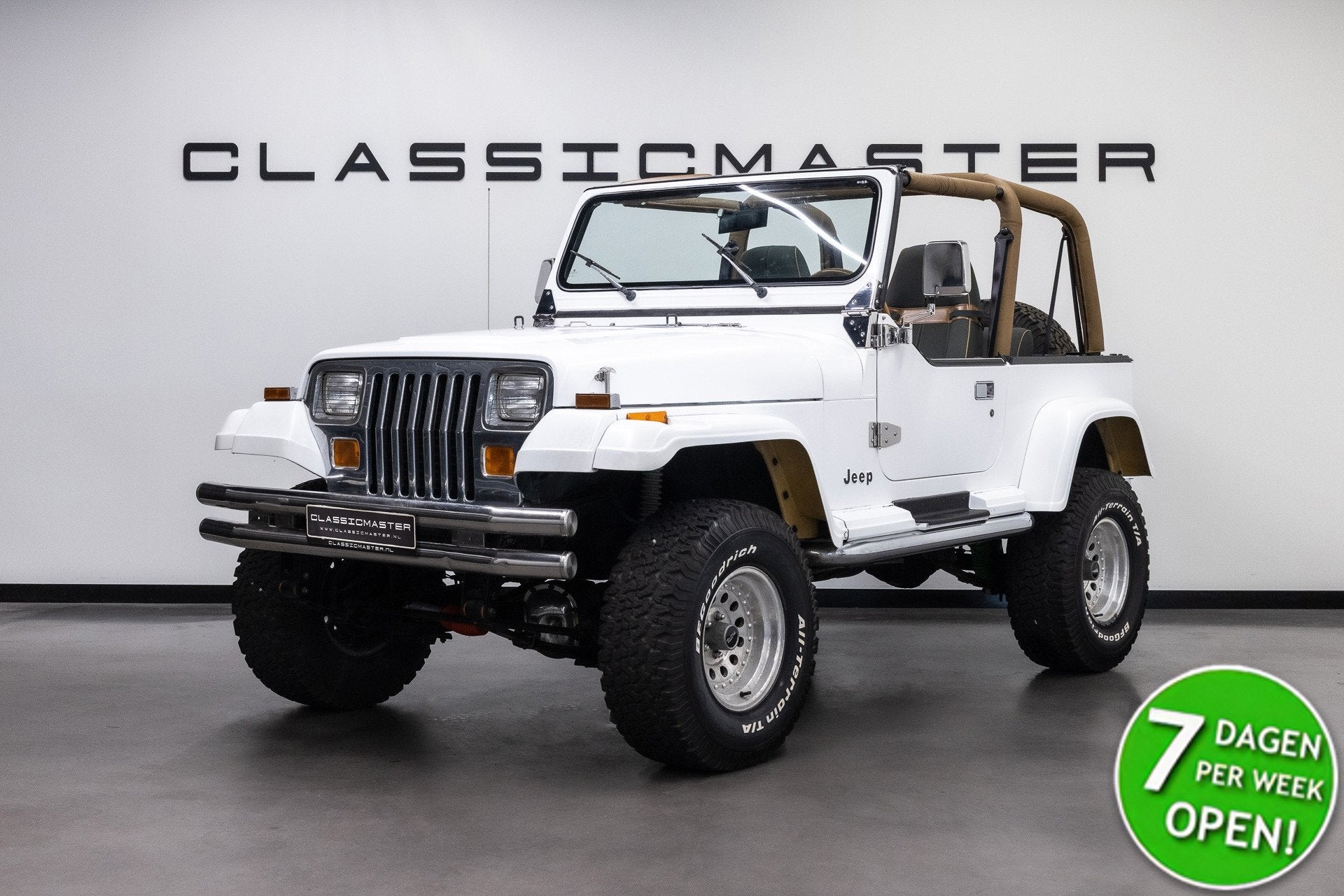 Jeep Wrangler 4.0i Softtop Btw auto (€ 28.884.30 Ex B.T.W), Jeep, Stof, Beige, Wit