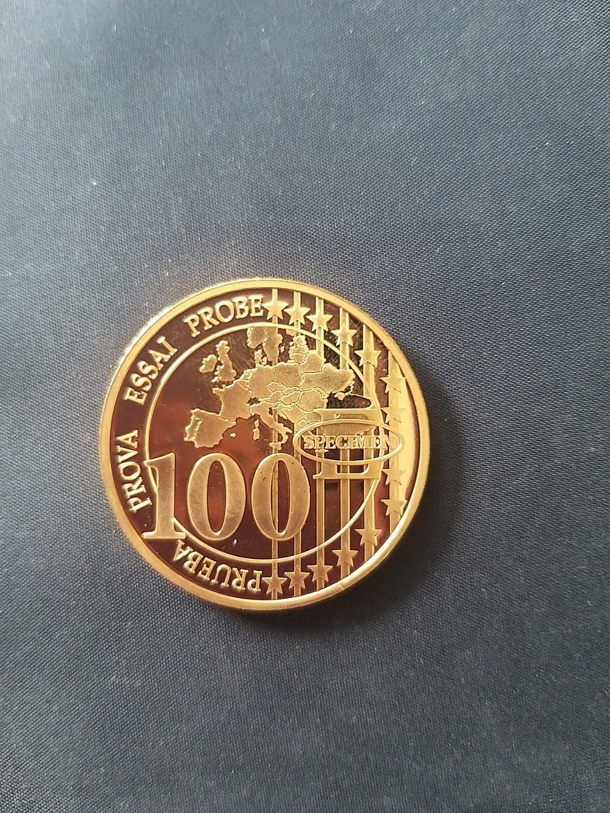 Proef munt €100 verguld, Ophalen of Verzenden