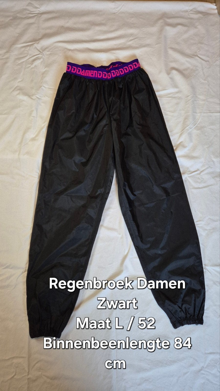Regenbroek Damen Maat L Zwart Zo Goed Als Nieuw, Ophalen of Verzenden, Zo goed als nieuw