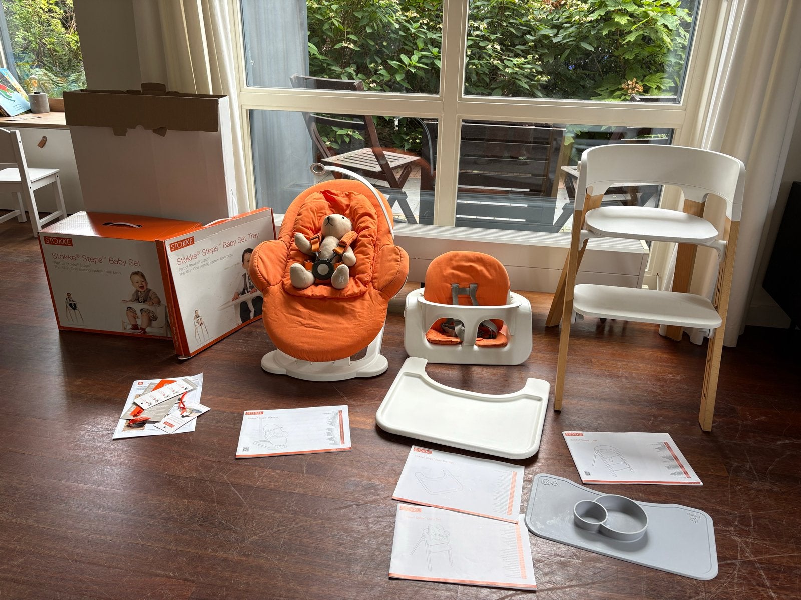 Stokke Steps Meegroeistoel Complete Set met Wipstoel & Acces, Ophalen, Gebruikt, Meegroeistoel, Gordel(s)