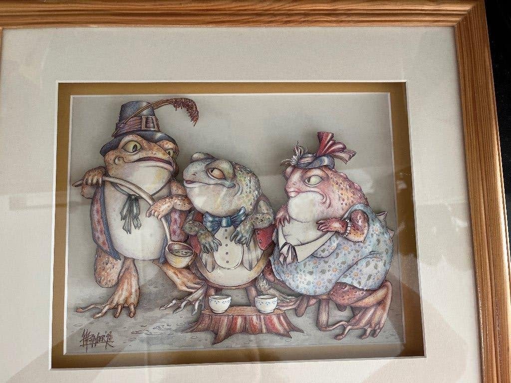 Kikker schilderij 3d plus recept op achterkant, Ophalen of Verzenden