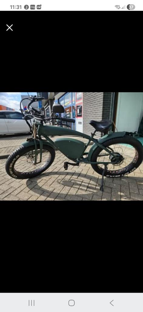 Vintage-Cruiser Ebike | Groen | Fatbike, Ophalen of Verzenden