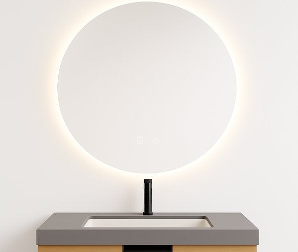 SALE! Spiegel, condensvrij, LED 3 kleuren, rond, Ekeby 90, Ophalen of Verzenden, Nieuw