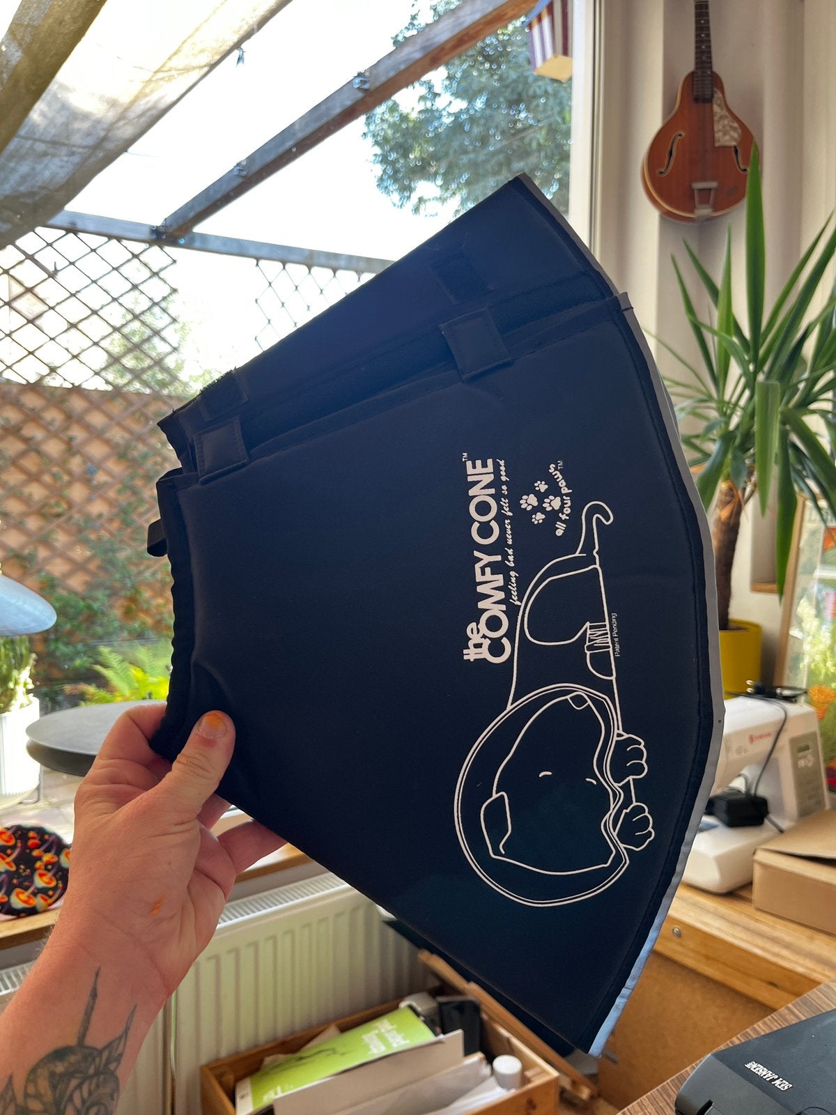 Comfy cone kap voor hond maat L, Tuin en Terras, Parasols, Ophalen of Verzenden, Zo goed als nieuw, Minder dan 1 meter, Parasolvoet