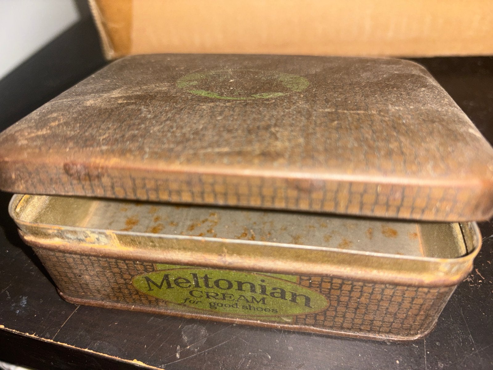 Vintage Meltonian Schoenpoets Blikje - Antiek, Ophalen of Verzenden, Gebruikt, Overige, Overige merken
