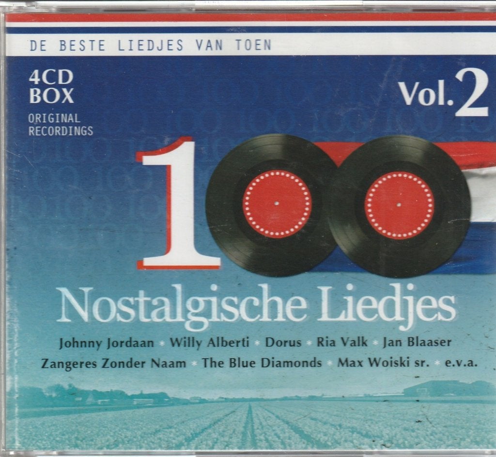 100 Nostalgische Liedje Vol 2  ( 4 cd box ), Verzenden, Zo goed als nieuw, Levenslied of Smartlap