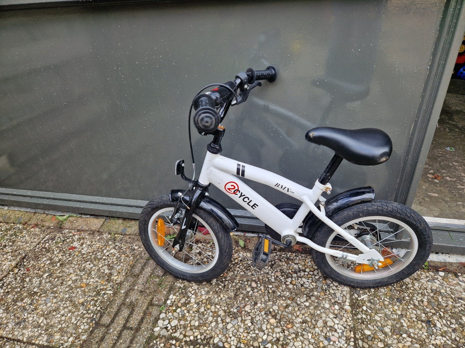 2Cycle BMX kinderfiets - Wit/Zwart - 14 inch, Terugtraprem, Gebruikt, Ophalen of Verzenden, Minder dan 16 inch