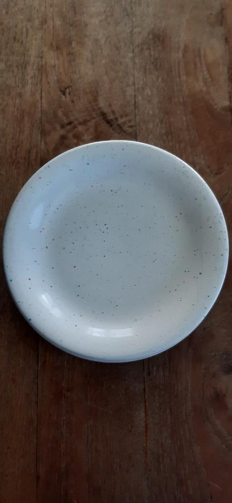 Set van 3 witte borden met spikkels, Ophalen, Gebruikt, Keramiek, Bord(en)