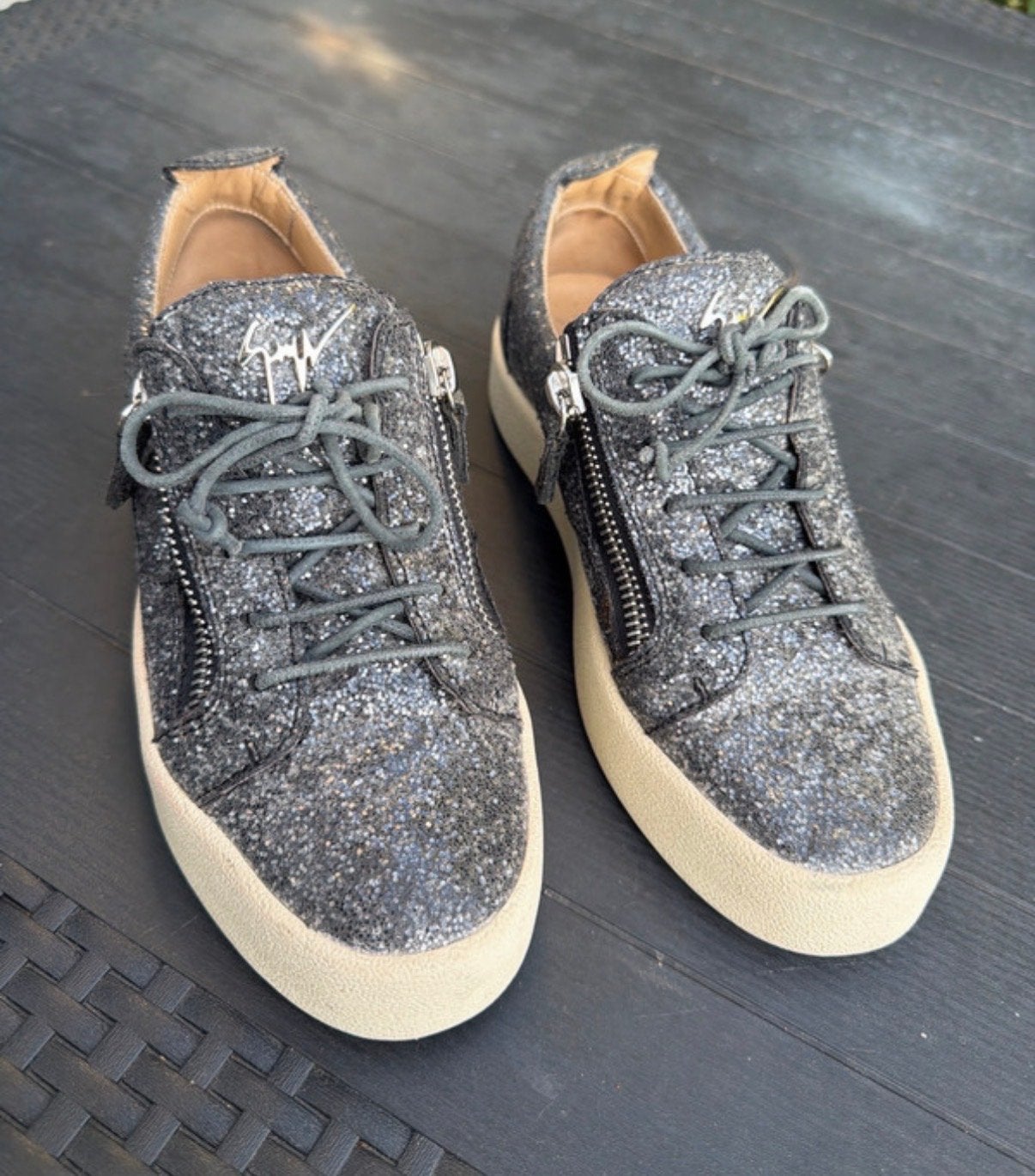 Giuseppe Zanotti Glitter Sneakers Maat 39, Ophalen of Verzenden, Gedragen, Grijs, Sneakers of Gympen