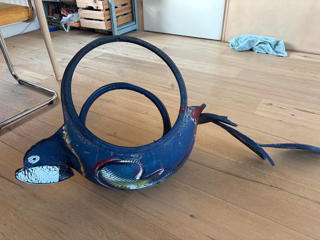 Unieke handgemaakte plantenbak van autoband. Curacao, Antiek en Kunst, Ophalen