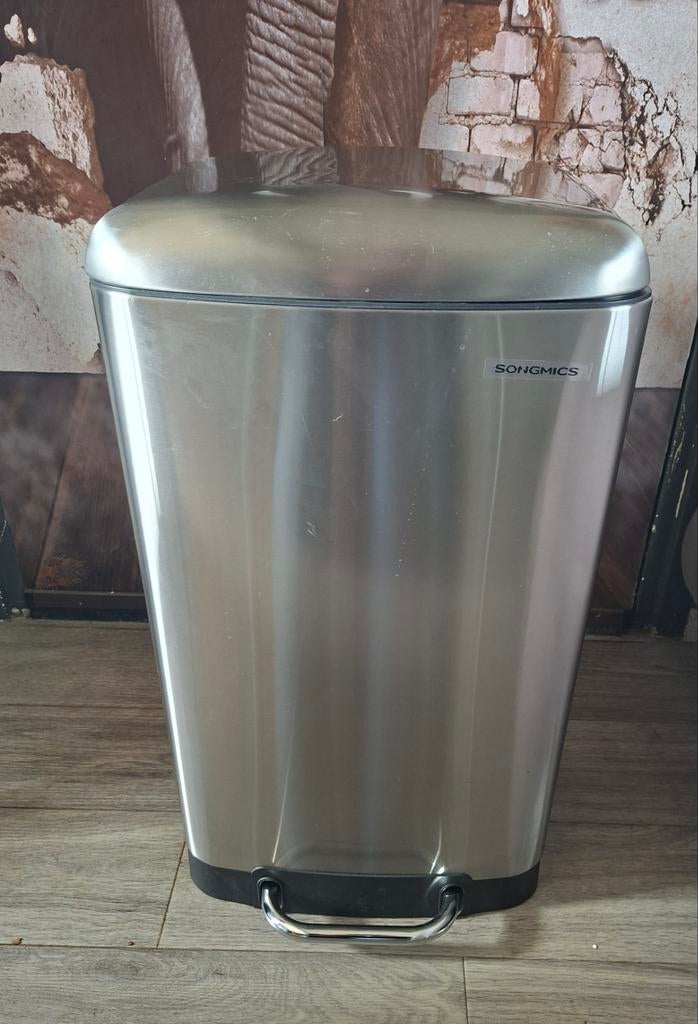 Songmics Pedaalemmer RVS 30 Liter - Stijlvol & Hygiënisch, Ophalen, Met pedaal, Nieuw, 20 tot 30 liter