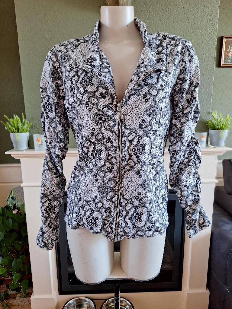 Amy Vermont L 42 44 zwart wit vest jasje, Verzenden, Wit, Maat 42/44 (L), Zo goed als nieuw