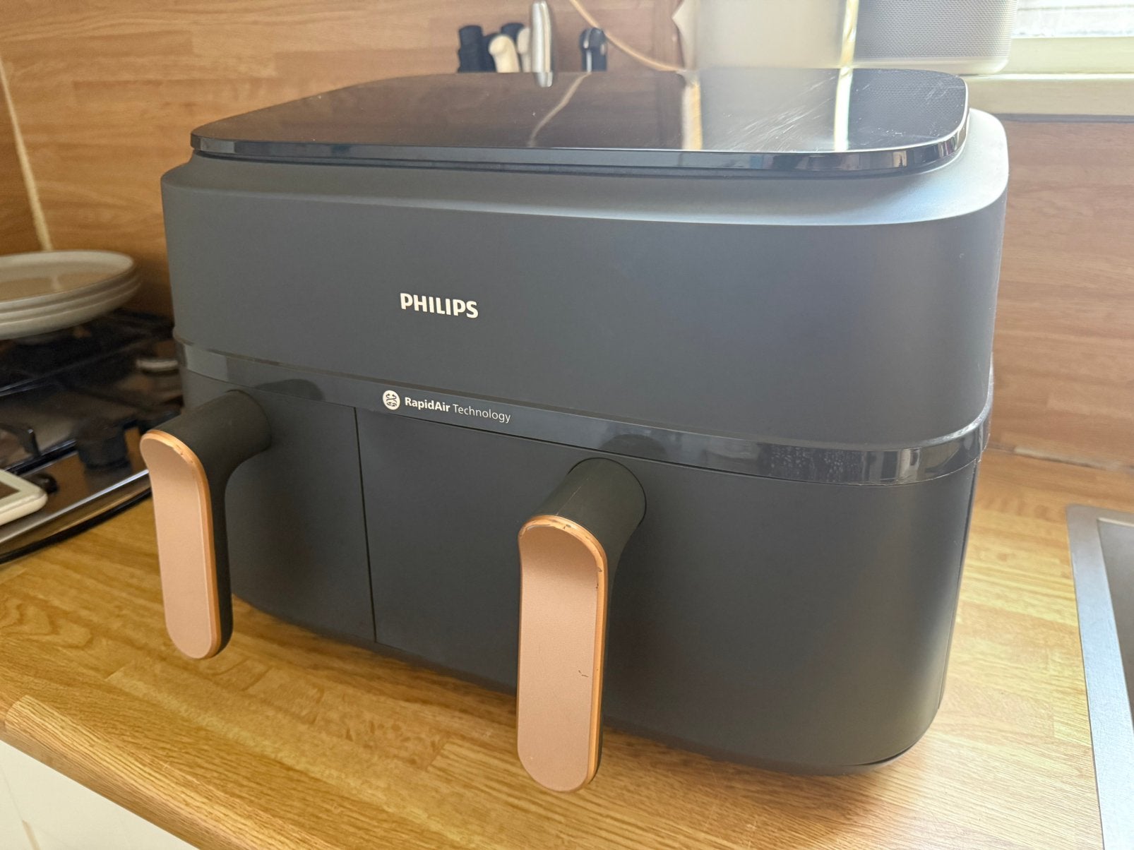 Airfryer Philips RapidAir 3000 serie - dubbele mand, Ophalen, Zo goed als nieuw, Airfryer XXL