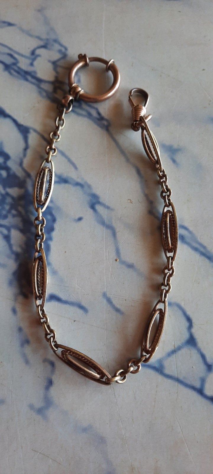 Antieke horlogeketting met ovale schakels, Ophalen of Verzenden, Overige materialen, Ketting