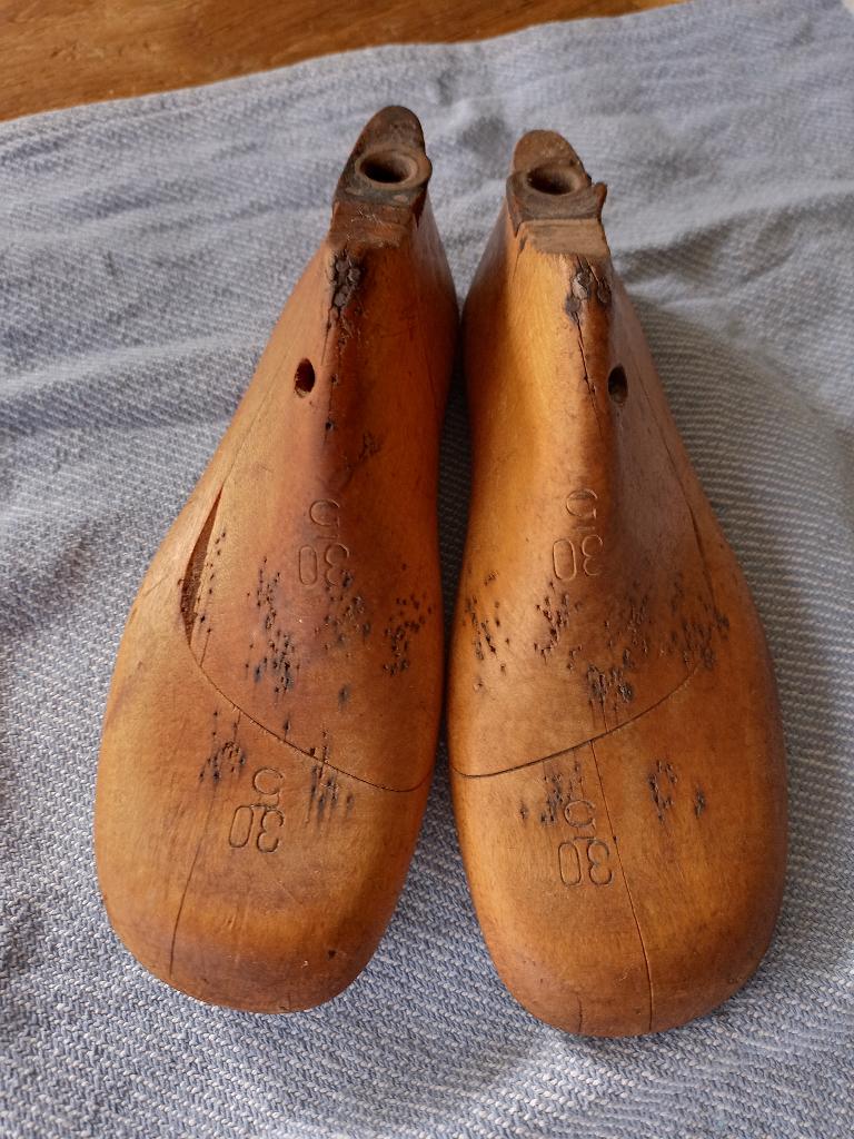 antiek houten schoenen mallen 1 paar, Ophalen of Verzenden