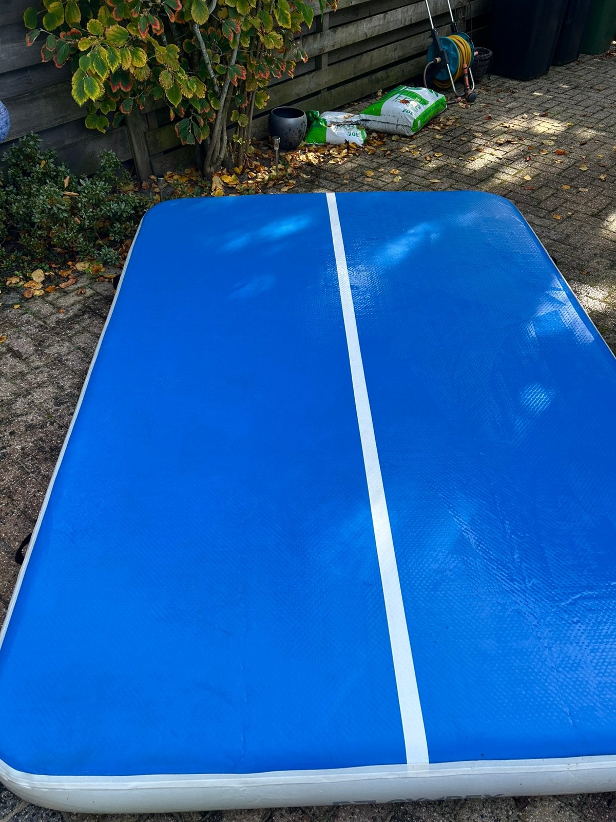Airtrack 2m breed bij 2,90m lang, Sport en Fitness, Ophalen, Maat 36 t/m 42, Zo goed als nieuw, Blauw