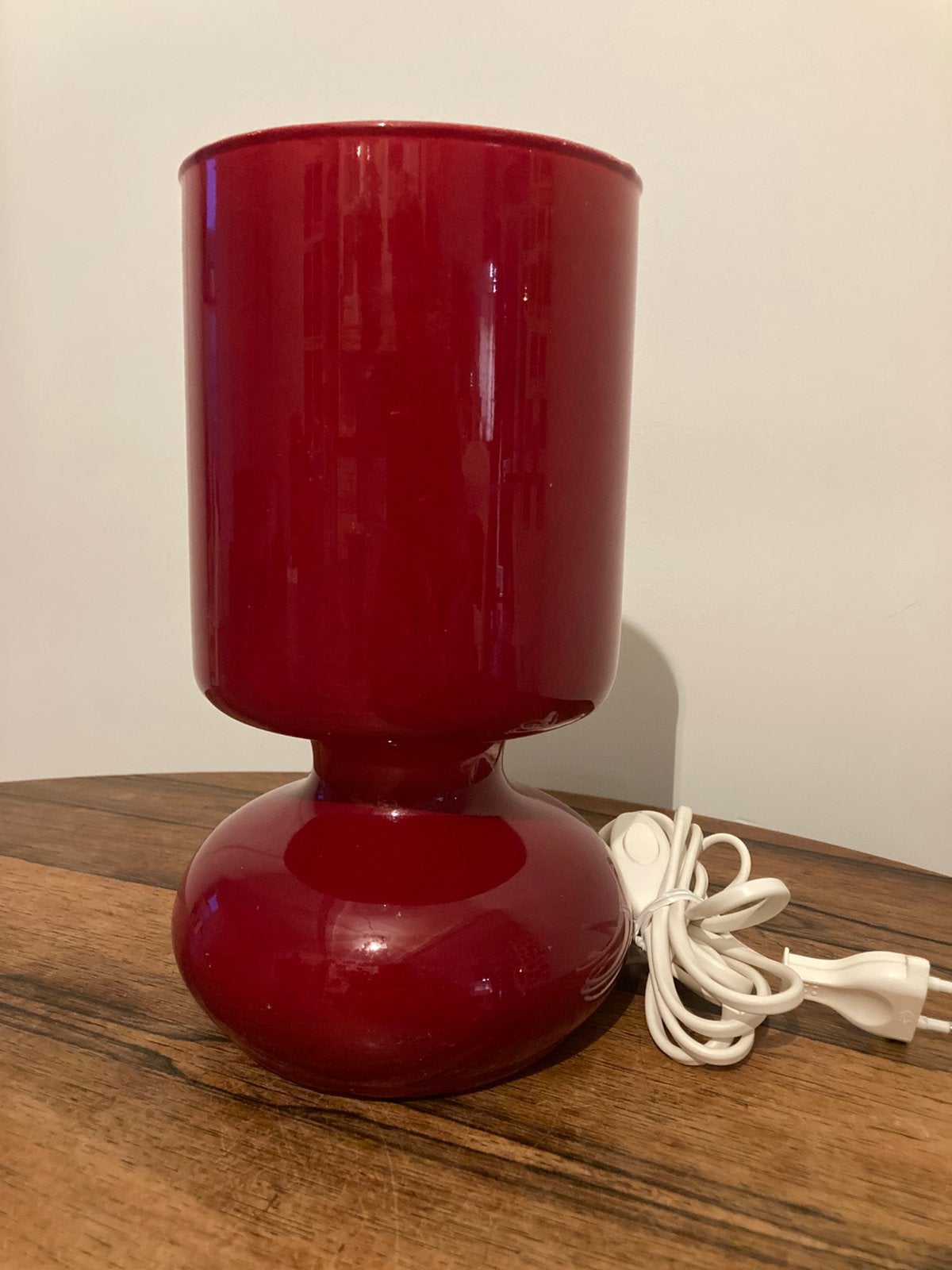 Ikea Lylta tafellamp rood glas, Gebruikt, Verzenden, Glas, Rood
