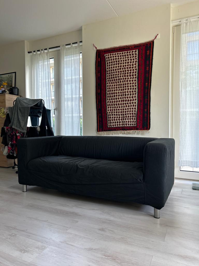 Ikea Klippan 2-zits bank met zwarte wasbare hoes, Ophalen, 150 tot 200 cm, Tweepersoons, 75 tot 100 cm