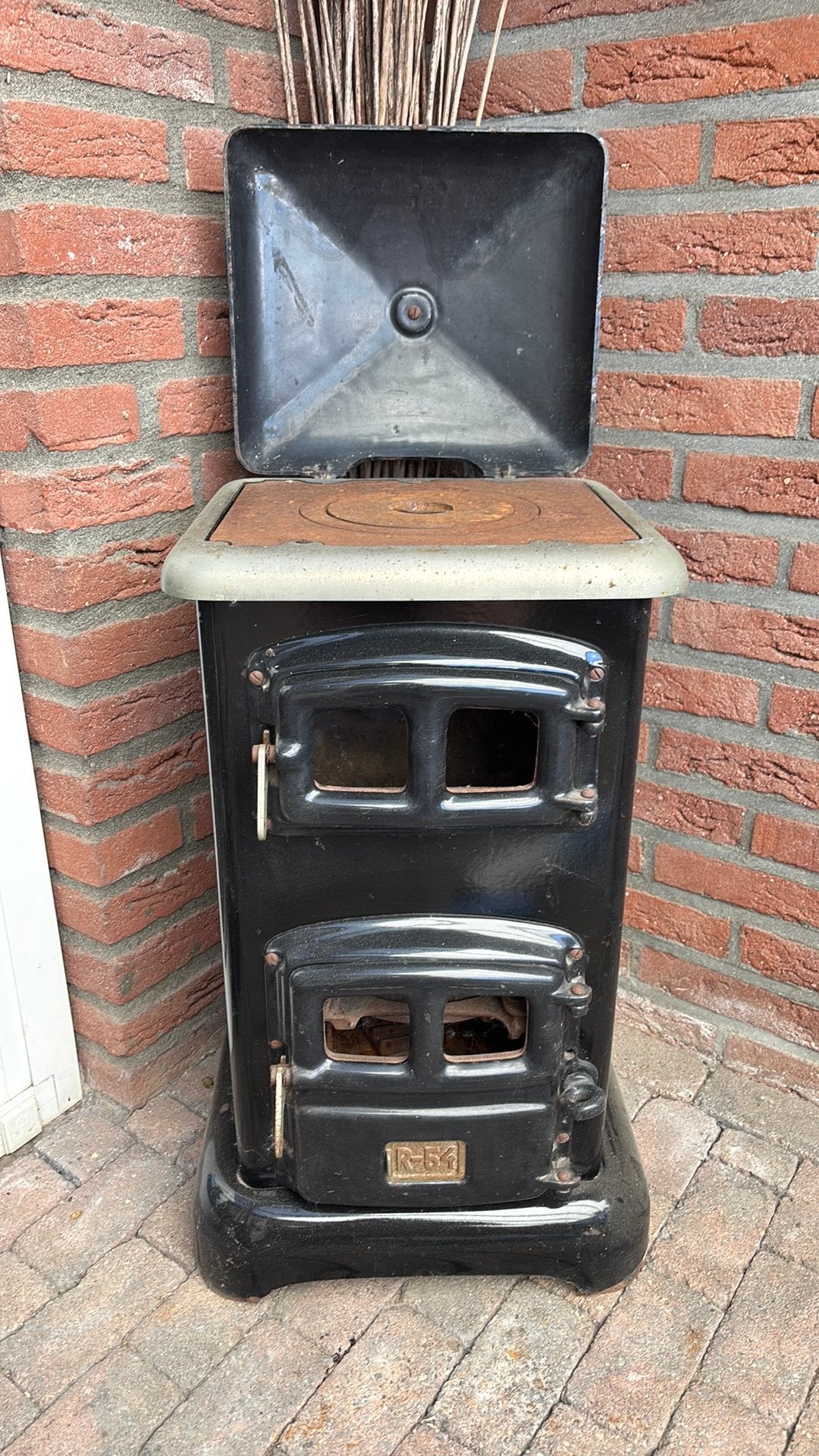 Antieke Etna kachel, Ophalen, Gebruikt, Houtkachel, Vrijstaand