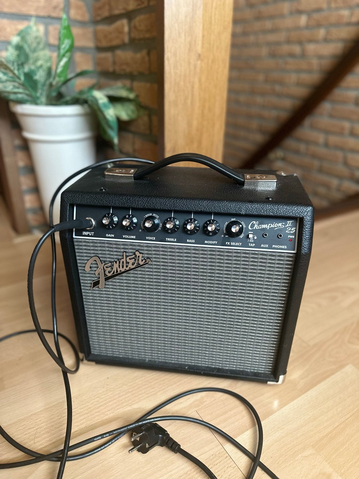 Fender Champion 25 gitaarversterker + kabel - Z.G.A.N., Ophalen of Verzenden, Zo goed als nieuw, Gitaar, Minder dan 50 watt