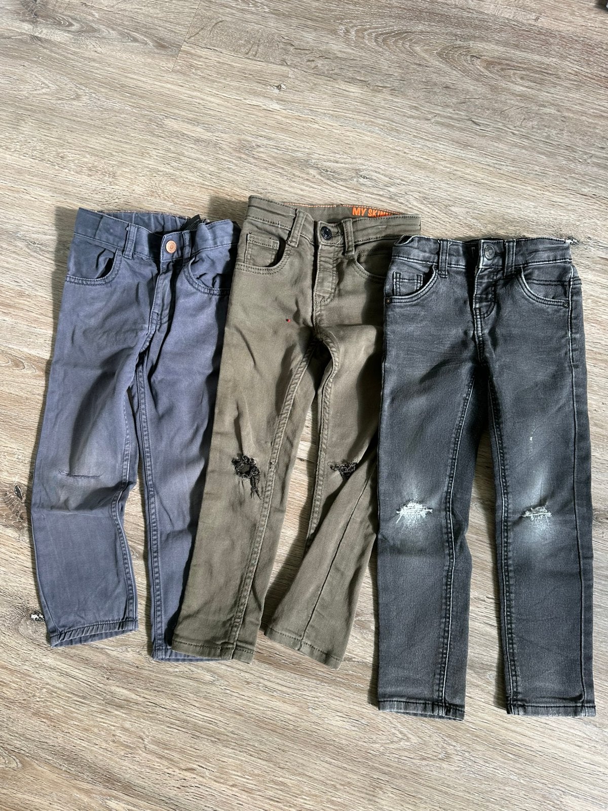 3 broeken maat 104 1 broek maat 98, Ophalen of Verzenden, Gebruikt, Jongen, Broek