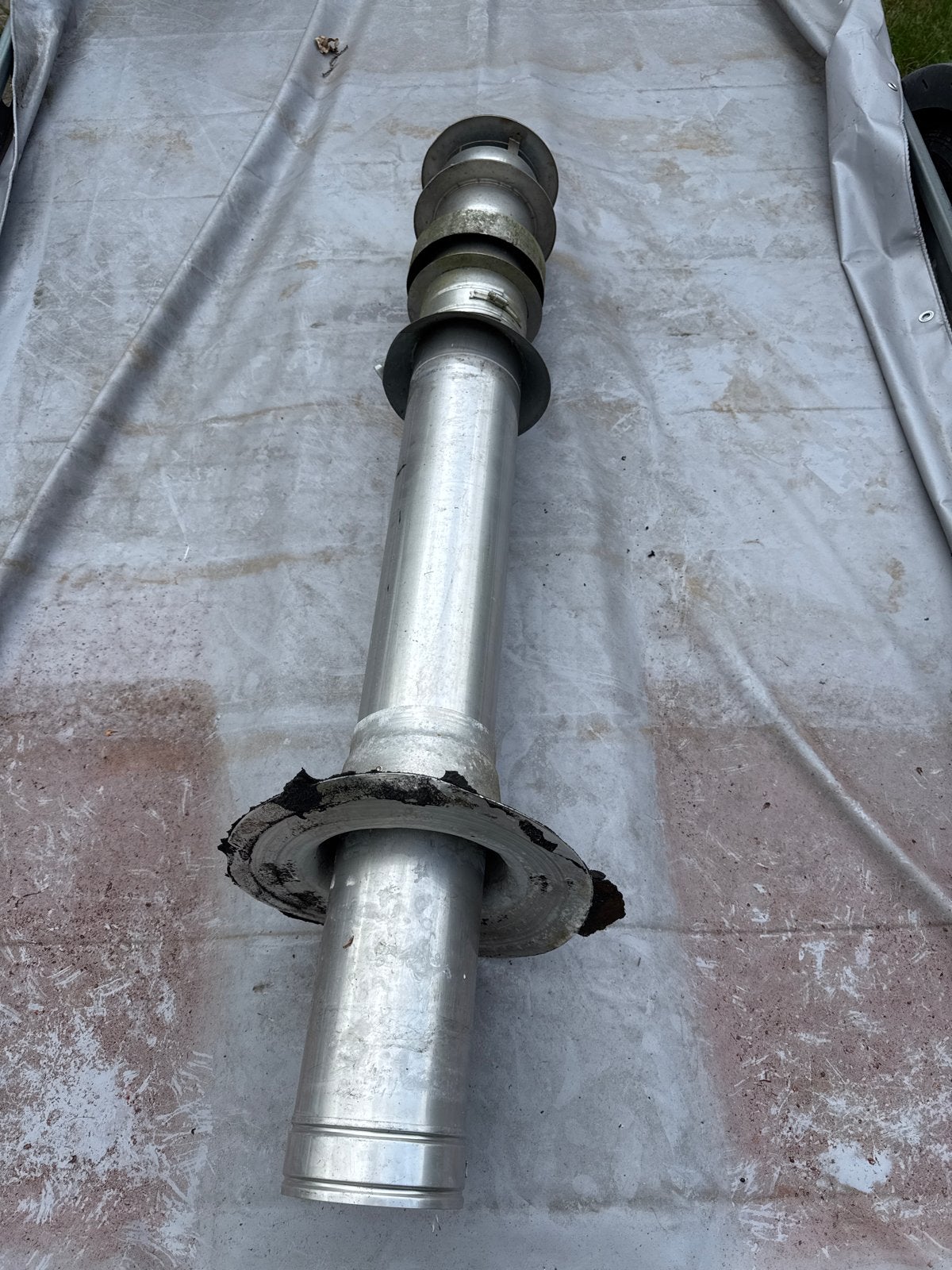 Dubbelwandige RVS afvoerbuis voor afzuigkap/ventilatie, Ophalen, Gebruikt, Ventilator en Afzuiger