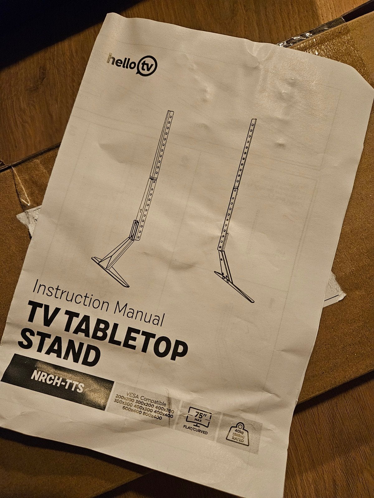Hello TV Tafelstandaard NRCH-TTS tot 75 inch, Ophalen of Verzenden, Nieuw