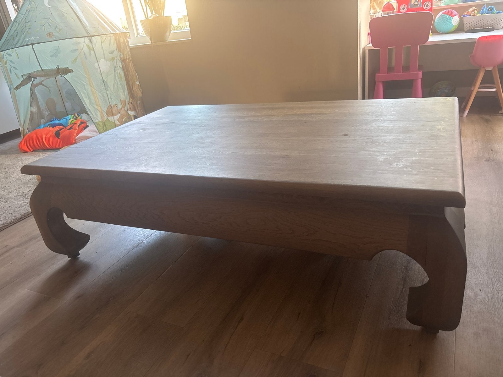 Opium salon tafel, Ophalen, Gebruikt, 100 tot 150 cm, Overige houtsoorten