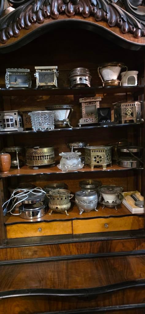 Antieke komforen en theelichtjes, diverse materialen, Ophalen of Verzenden