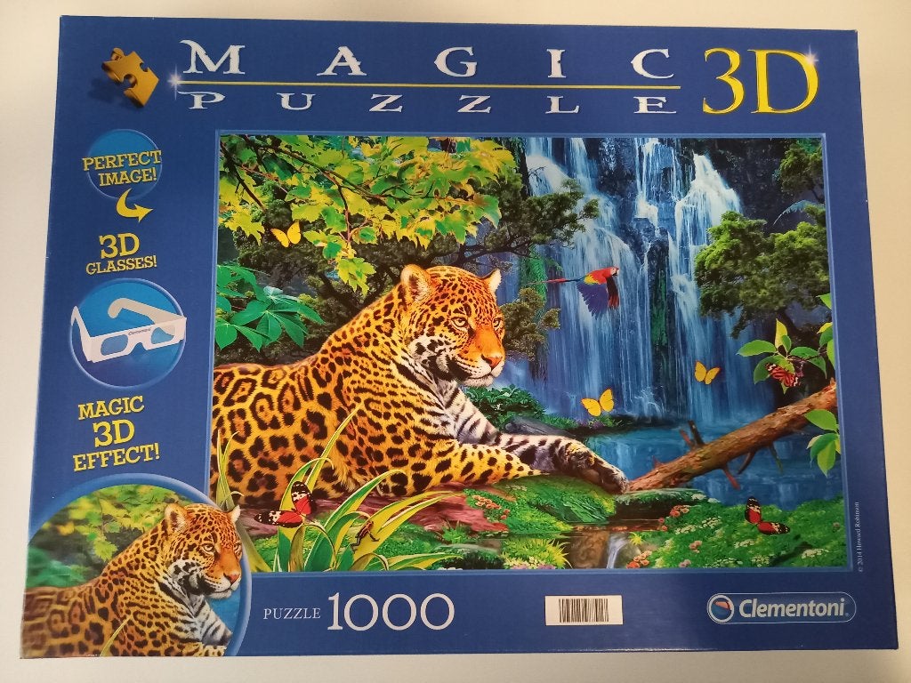 * Puzzel Clementoni Jaguar Jungle 3D 1000 st *, Ophalen of Verzenden, 500 t/m 1500 stukjes, Zo goed als nieuw, Legpuzzel
