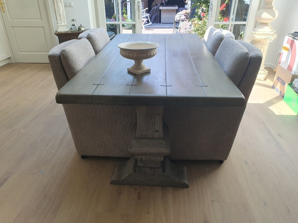 Te koop, robuuste kloostertafel, Ophalen, Gebruikt, 100 tot 150 cm, 150 tot 200 cm