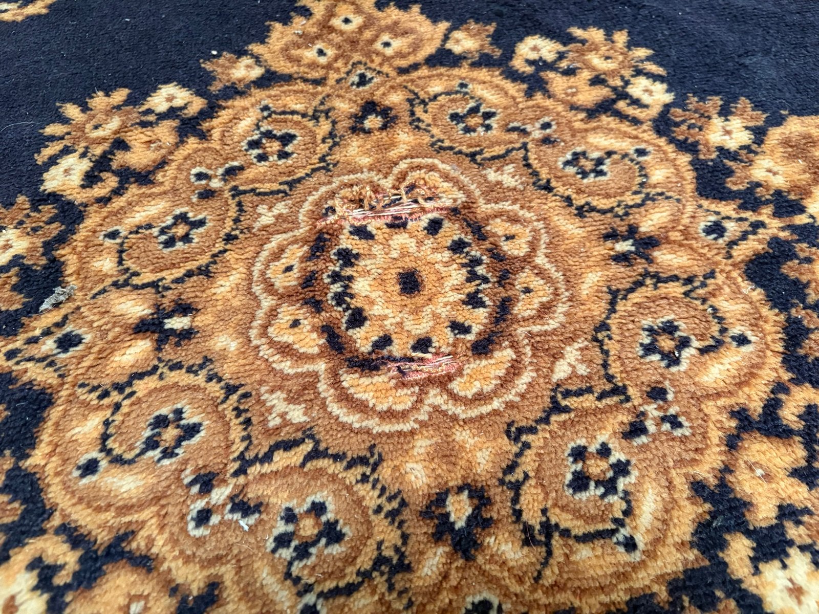 Vintage Tafelkleed / Kleed 98x165 cm - Oosters patroon, Ophalen, Blauw, 50 tot 100 cm, J