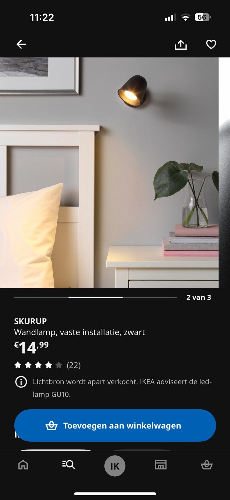 Ikea lamp skurup + led lamp, Ophalen of Verzenden, Nieuw, IKEA, LED