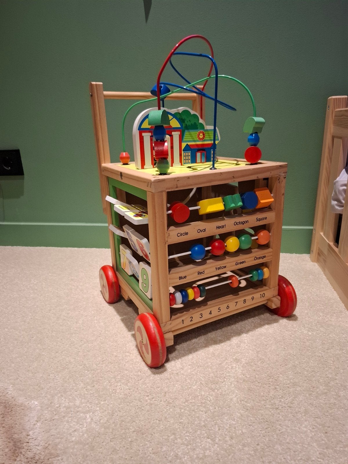Houten loopwagen met activiteiten en kralenframe, Kinderen en Baby's, Ophalen, Zo goed als nieuw, Overige typen