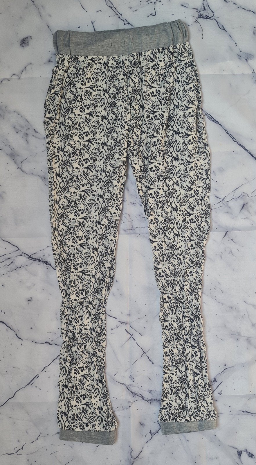 Enelle Legging met print en grijze boorden, Legging, Meerkleurig, Overige maten, Ophalen of Verzenden