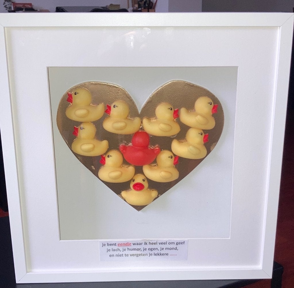 Leuk kado voor je vriendin vrouw met gedicht ‘LEKKERE KONT', Antiek en Kunst, Ophalen of Verzenden, Achter glas