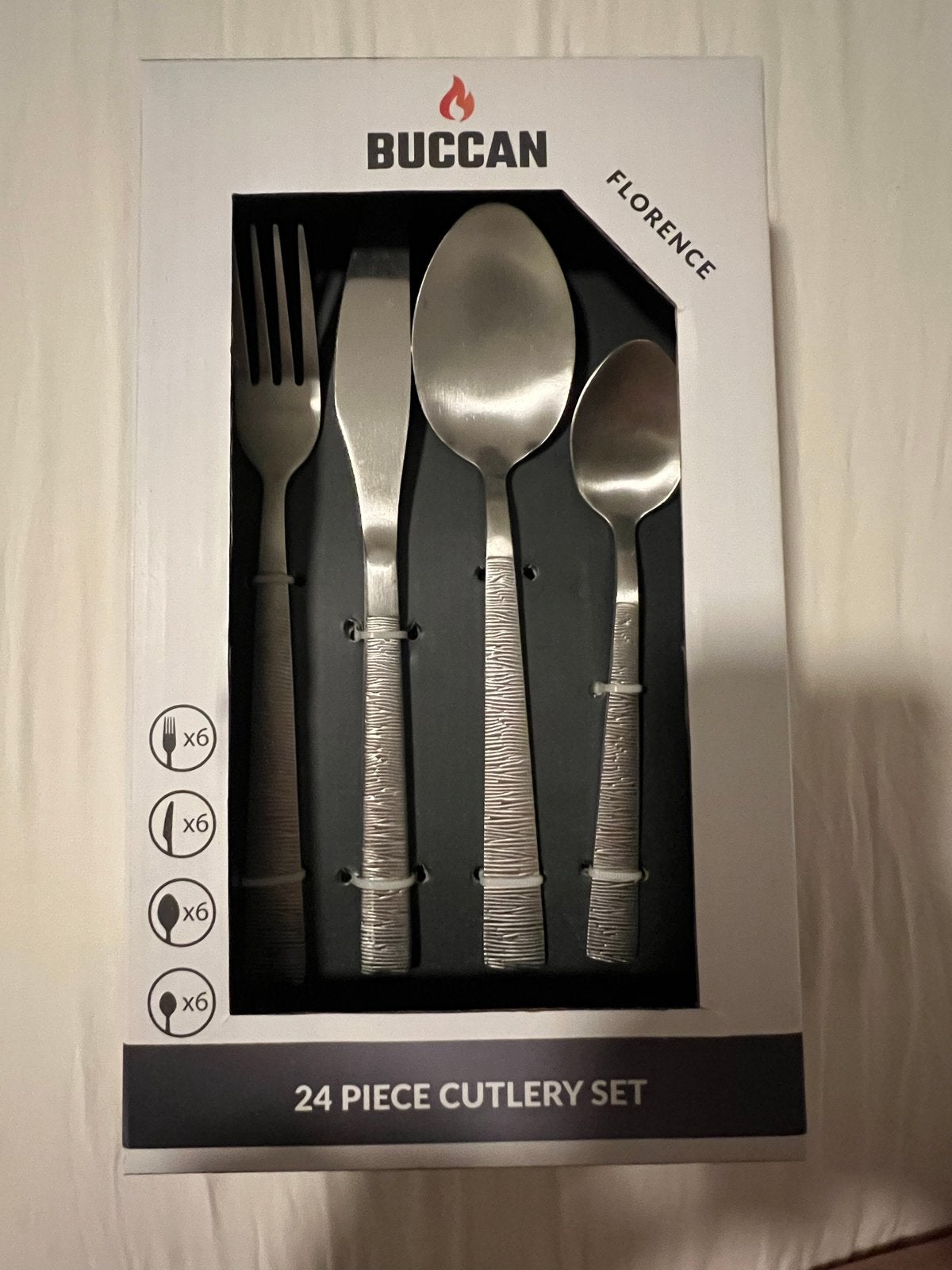 Buccan Florence 24-delige bestekset - Mat RVS, Bestekset, Overige typen, Nieuw, Ophalen of Verzenden