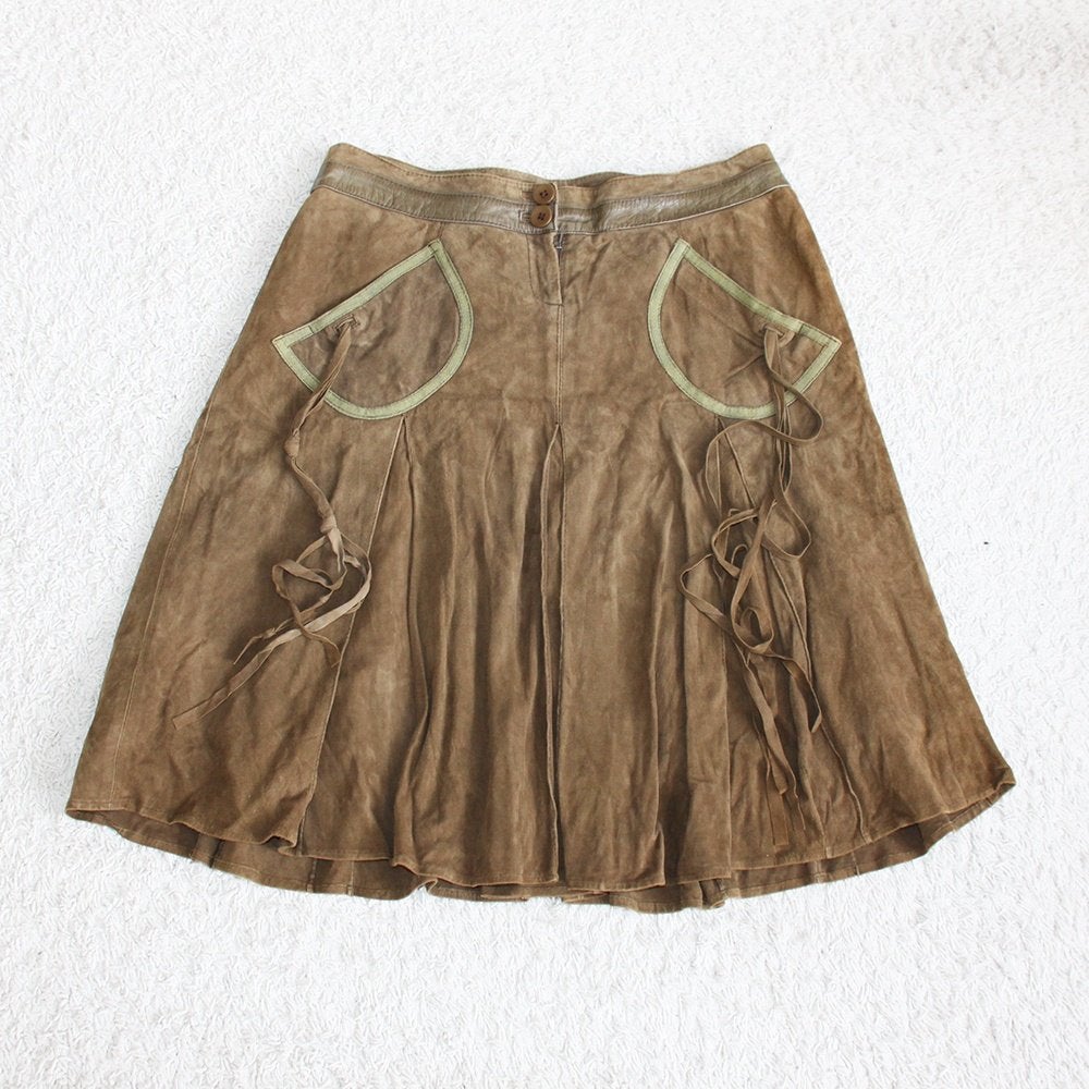 Prachtige Zacht Leren Essentiel Antwerp Rok (Maat 40) €125,-, Maat 38/40 (M), Bruin, Ophalen of Verzenden, Zo goed als nieuw