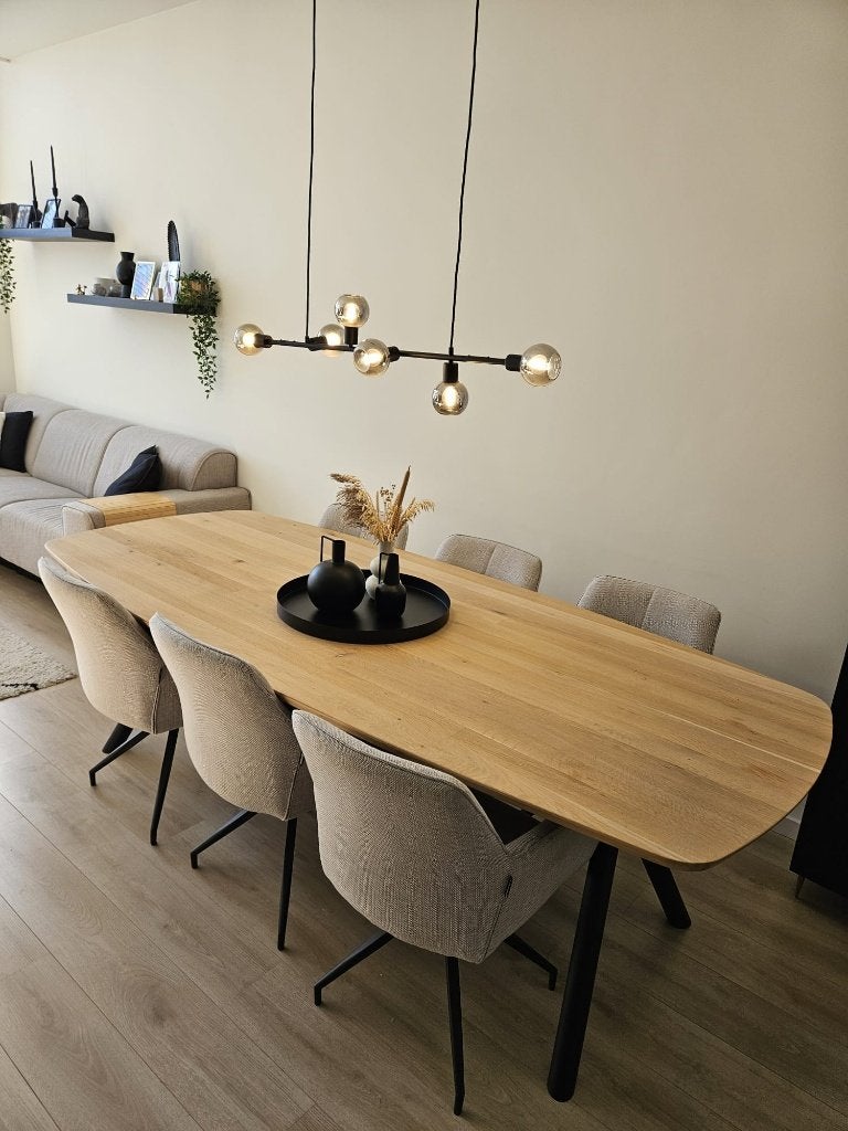 XOOON massief houten eettafel 250 cm – Deens ovaal, Huis en Inrichting, 100 tot 150 cm, Japandi, Scandinavisch, Minimalistisch, Modern industrieel