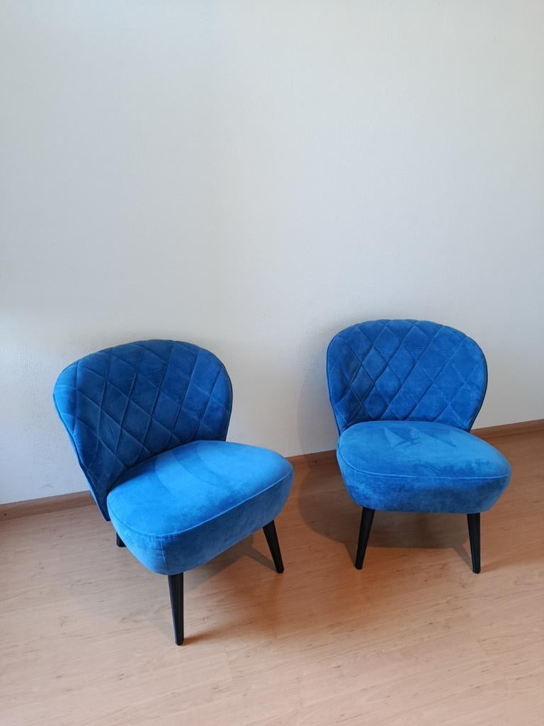 Erg mooie fauteuils in Delfts blauw, Ophalen, Zo goed als nieuw, 75 tot 100 cm, 50 tot 75 cm