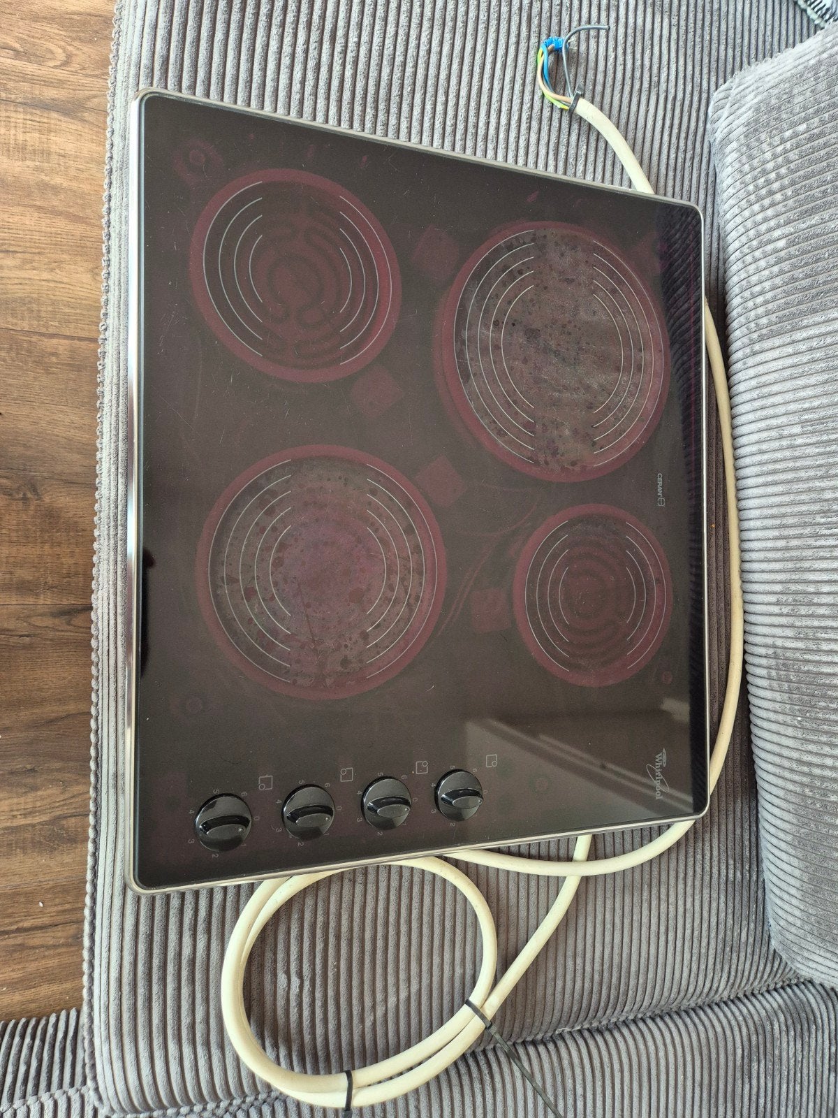 Elektrische kookplaat Whirlpool, Witgoed en Apparatuur, Kookplaten, Ophalen, Gebruikt, 4 kookzones, Vrijstaand